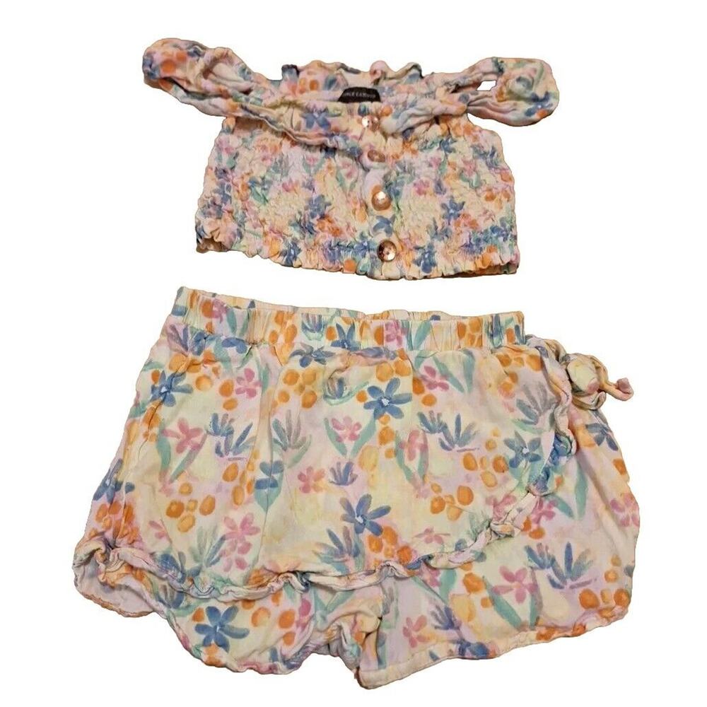 Vince Camuto Girls 2 Pc Multicolor Floral Shorts Set Size 8
